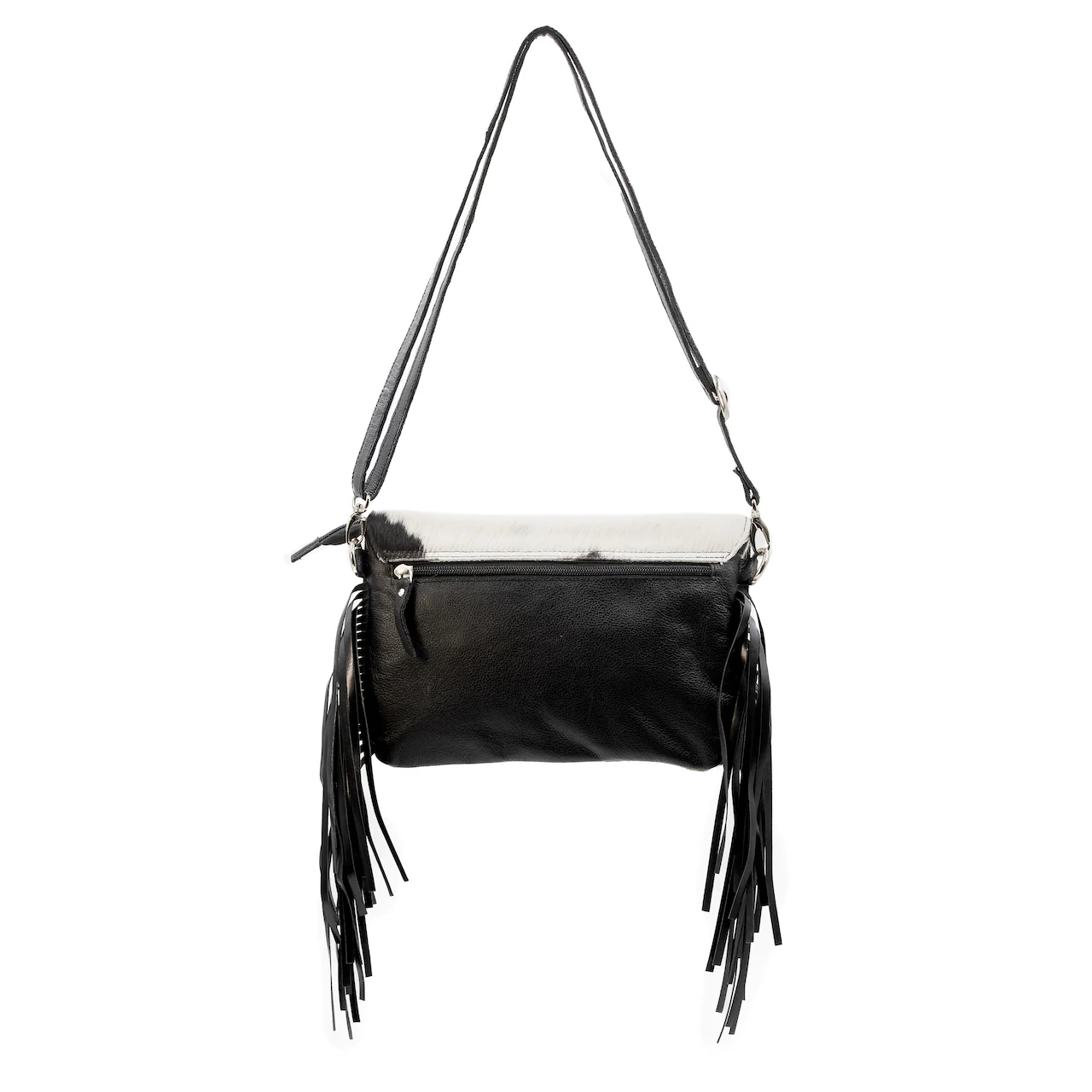 Hide Away Bag- Black and White Cross Body Cuff Clutch - Image 5